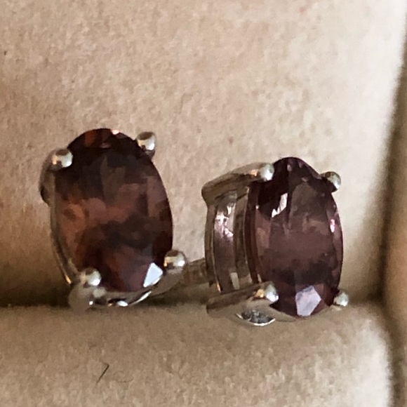NWOT Sterling Silver Oval Mocha Zircon Earrings - Picture 5 of 9